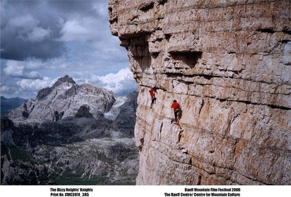 Photo from film The Dizzy Heights' Knights from the 2000 Banff Mountain Film Festival