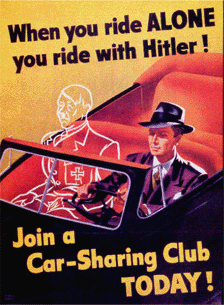 World War II poster promoting gasoline conservation
