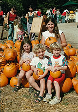 Kids with pumpkins