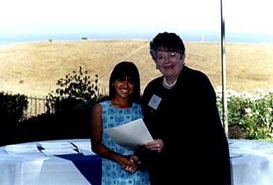 Photo of Chancellor Greenwood and Vanessa Moreno