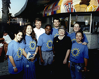 [Photo of Chancellor Greenwood and Crown College 
staff at the Boardwalk]