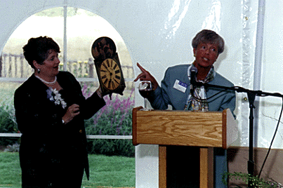 Photo of Anne Levin and Chancellor Greenwood
