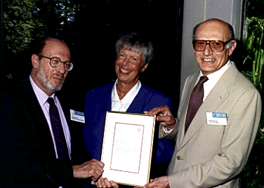 [Photo of Peter Kenez, Murray Baumgarten, and Anne Levin]
