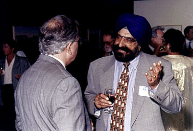 Photo of Tom Vani and Narinder Kapany at reception