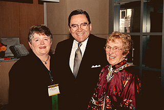 [Photo of Ron Gonzales, Chancellor Greenwood, and Katherine Beiers]