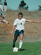 [Photo of Karin Wharton, captain of the women's soccer team]