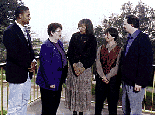 [Photo of Ricky Bluthenthal, Chancellor Greenwood, Brenda Brown, Carol Freeman, and Geoffrey Marcy]