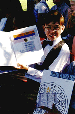 [Photo of Corey Stone with his admission certificate]