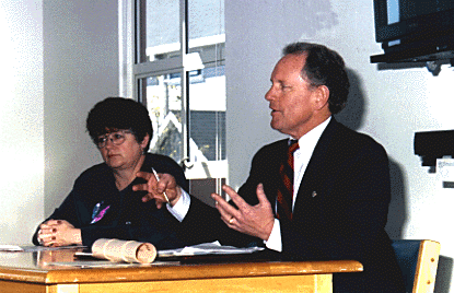 [Photo of Chancellor Greenwood with Bruce McPherson]