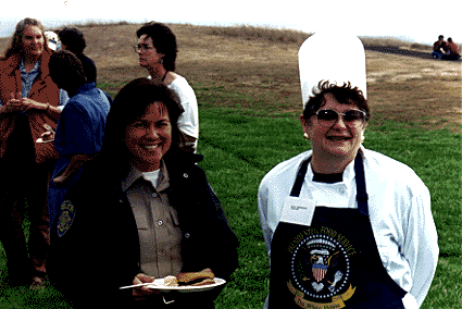 [Picture of Chancellor with Animal Control Officer Deb White]