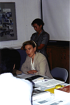 [Photo of Nell Newman addressing the Japanese executives]