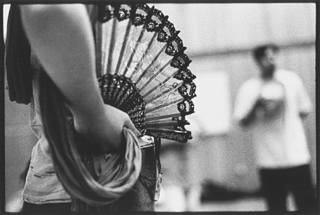 [Photo of woman holding fan]