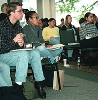 photo of students at forum